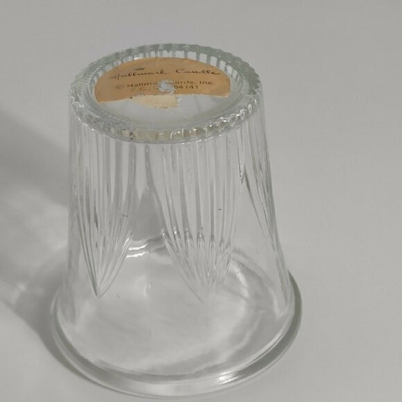 Hallmark Clear Glass Votive Tea Light Candle Holder With Joy Brite Red Candle - Picture 5 of 6